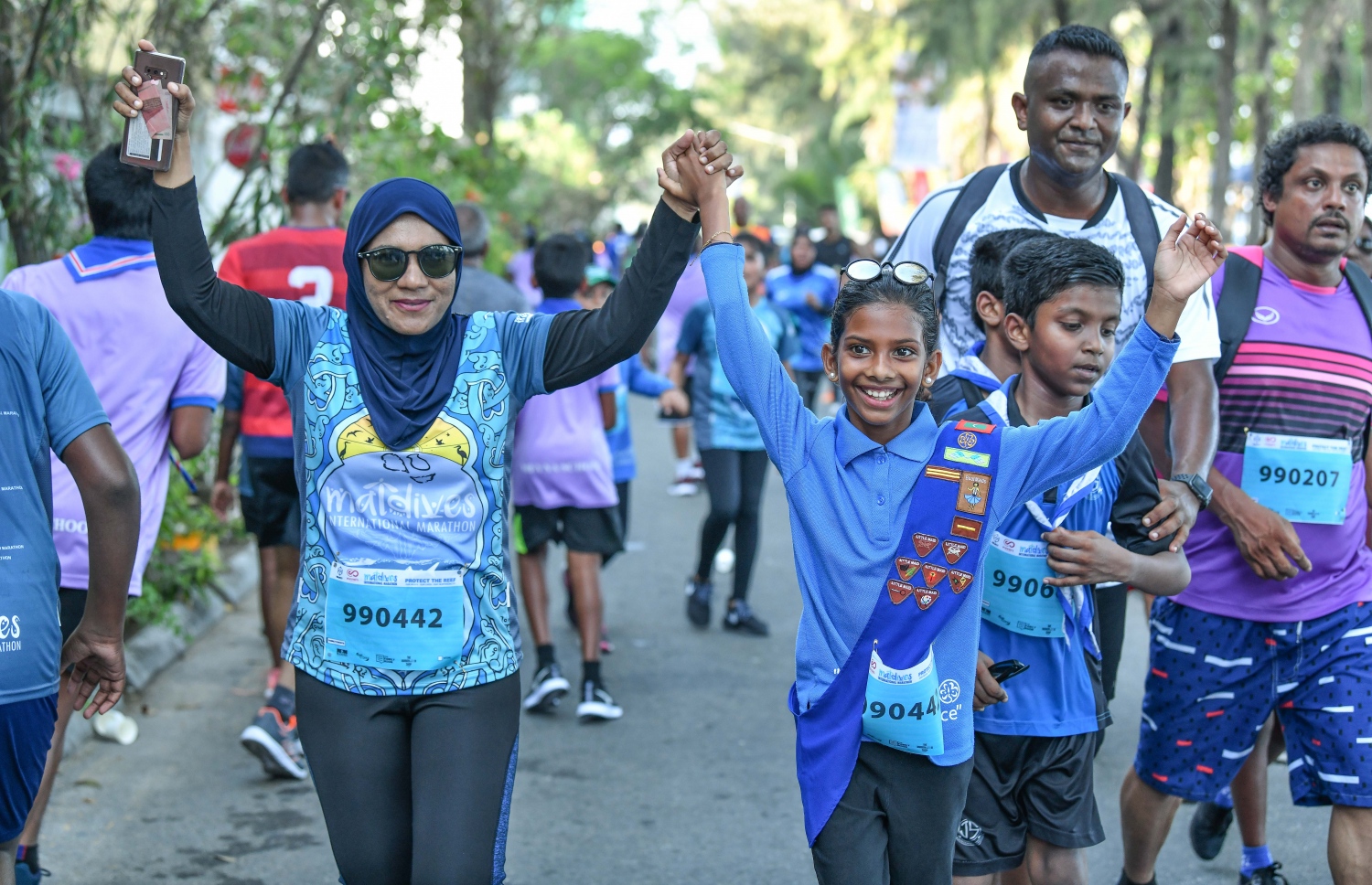 މާލެ- 9  މާޗް 2019 : ފުރަތަމަ ފަހަރަށް ބޭއްވި މޯލްޑިވްސް އިންޓަނޭޝަނަލް މެރެތަން ނިންމާލުމަށް ބޭއްވި ކިޑްސް މައިލްސްގައި ކުޑަކުދިން އިއްޔެ ހަވީރު ދުވަނީ --. ފޮޓޯ: ނިޝާން އަލީ/ މިހާރު