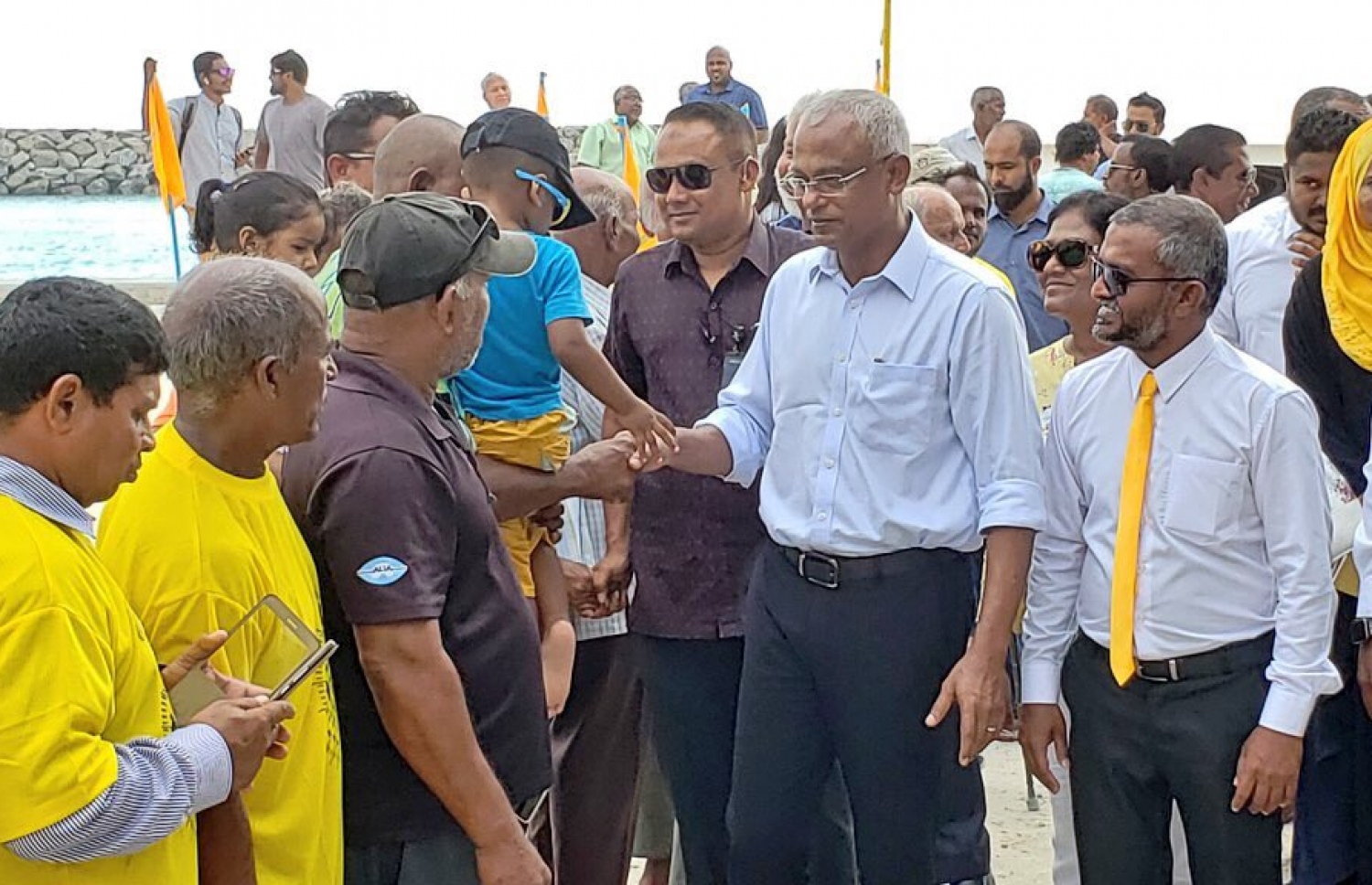 ރައީސް އިބްރާހިމް މުހައްމަދު ސޯލިހް މިއަދު ނައިފަރުގައި. -- ފޮޓޯ: އެމްޑީޕީ