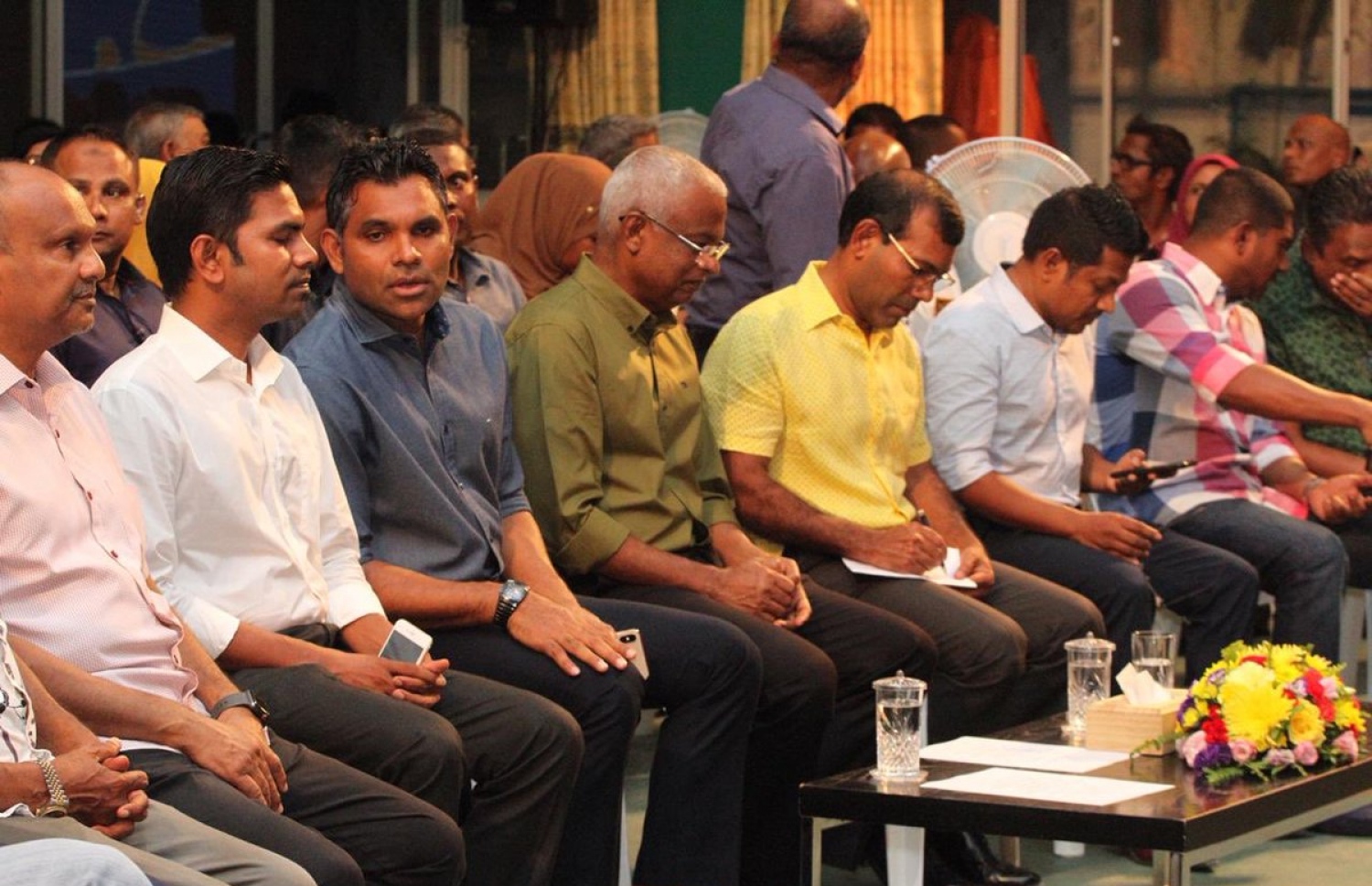 އިންތިޔާޒް ފަހުމީގެ ކެމްޕެއިން ޖަލްސާގެ ތެރެއިން. -- ފޮޓޯ: އެމްޑީޕީ