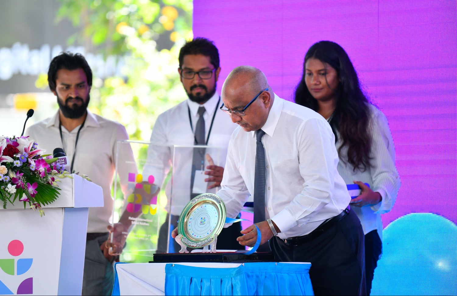 މާލެ: އޭޕްރިލް 8، 2019: ފިންލޭންޑް އިންޓަނޭޝަނަލް ސްކޫލު ހުޅުވުމުގެ ހަފްލާގެ ތެރެއިން.--- ފޮޓޯ: ހުސެން ވަހީދު /މިހާރު