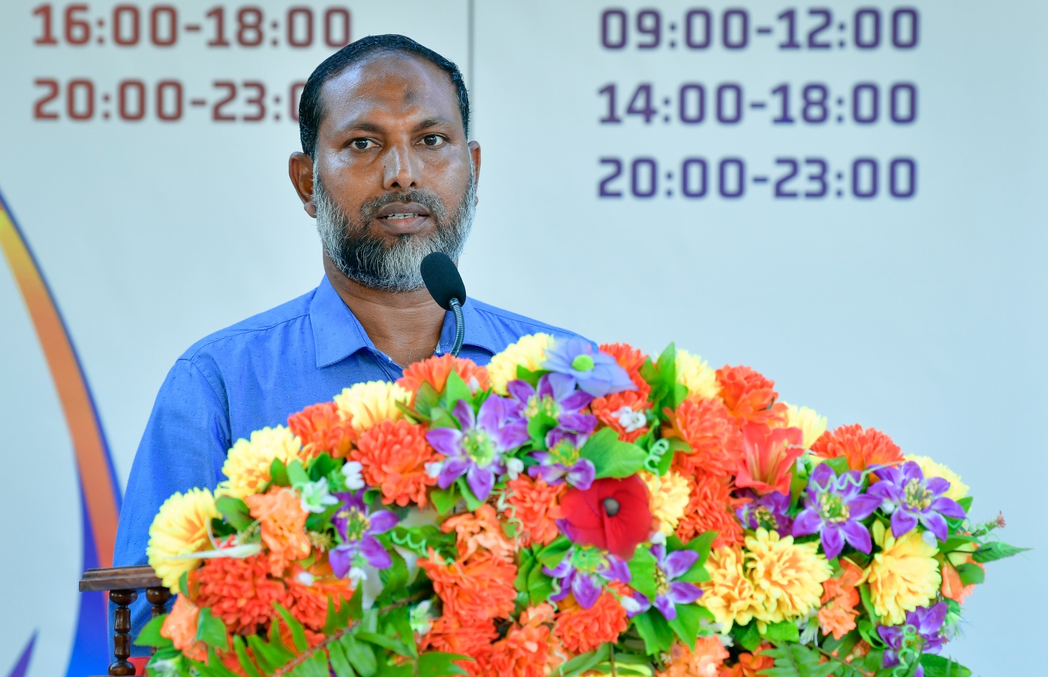 ހޯމް މިނިސްޓަރު އިމްރާން އަބްދުﷲ ގައިދީންގެ ކްރިއޭޓިވިޓީ ފެއާ ހުޅުވުމުގެ ރަސްމިއްޔާތުގައި ވާހަކަދައްކަވަނީ - ފޮޓޯ: ނިޝާން އަލީ/ މިހާރު