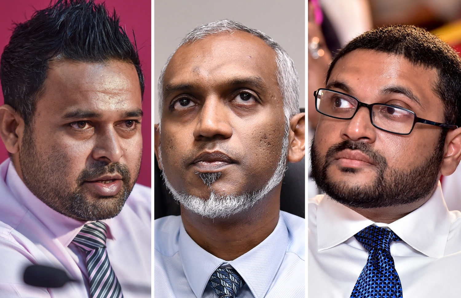 ޕީޕީއެމްގެ ނައިބު ރައީސުންނަށް މިރޭ އައްޔަން ކުރެއްވި ތިން ބޭފުޅުން (ކ-ވ) ޣައްސާން، ޑރ. މުއިއްޒު އަދި މެމްބަރު ޝިޔާމް.