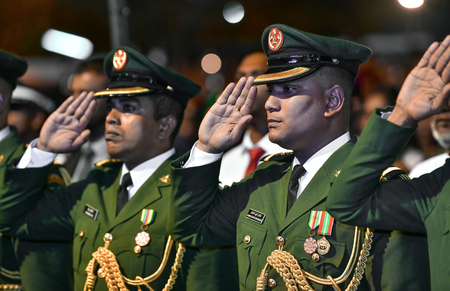 ރޭގެ ހަފުލާގައި ބައިވެރިވި ބައެއް ސިފައިން.---ފޮޓޯ: ނިޝާން އަލީ/މިހާރު