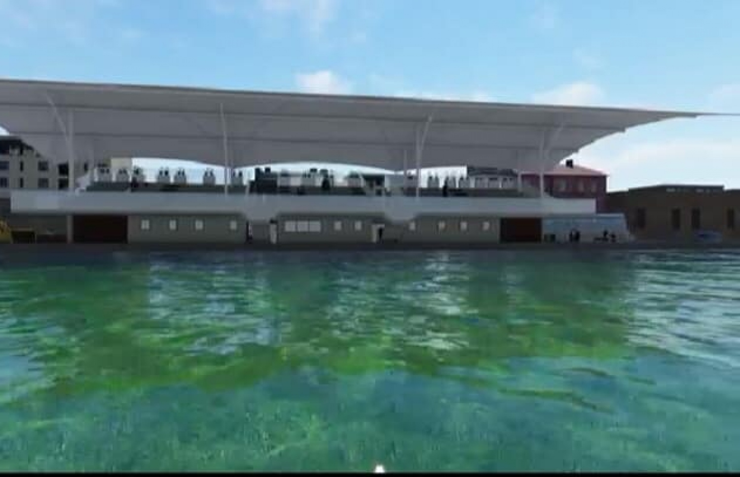 ސްވިމިން ޓްރެކް ތަރައްގީ ކުރަން ނިންމާފައިވާ ގޮތުގެ ކުރެހުމެއް--