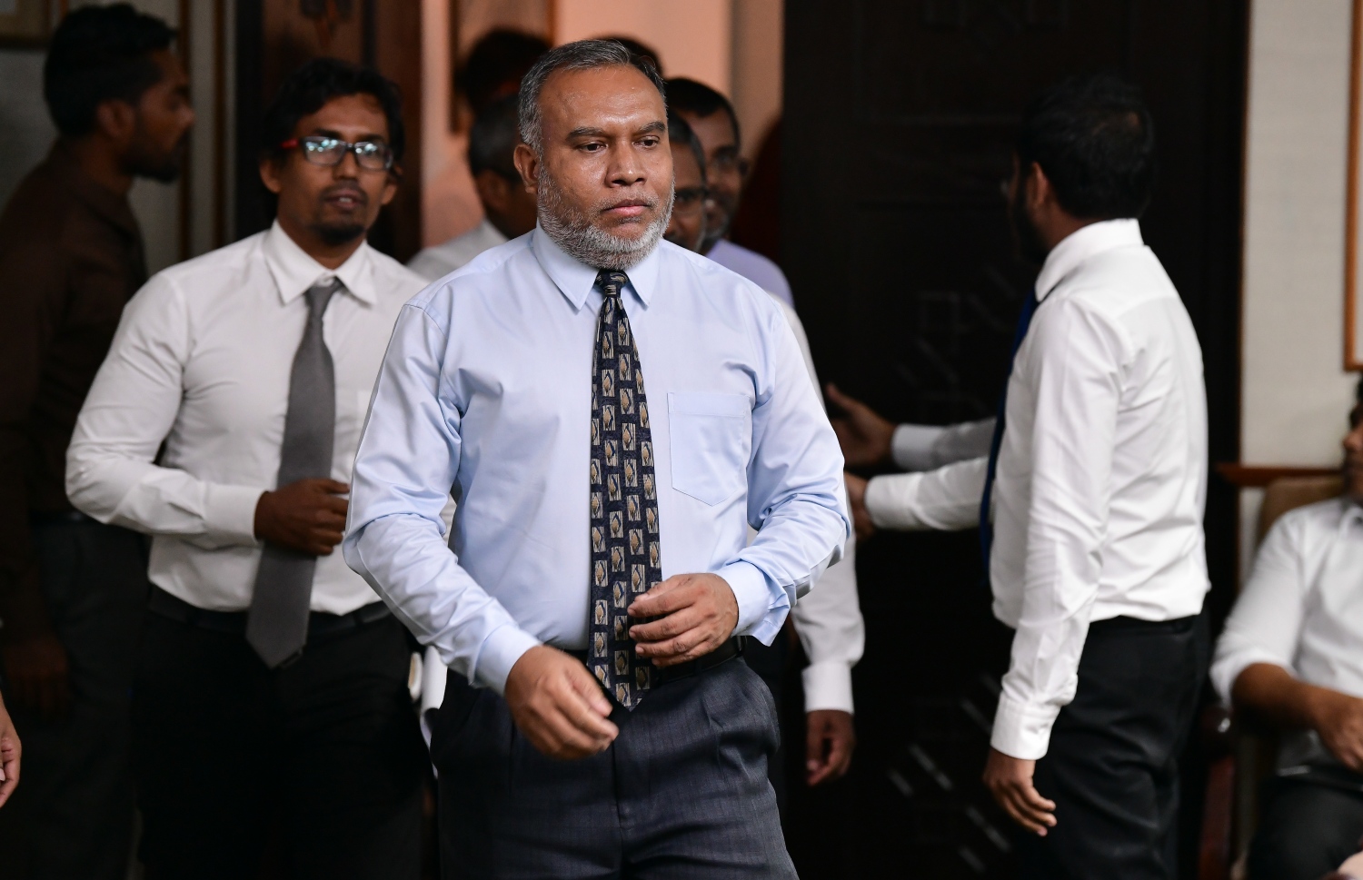 ސުޕްރީމް ކޯޓުގެ ފަނޑިޔާރު އަބްދުﷲ އަރީފާއި ޖޭއެސްސީގެ މެމްބަރުން މިއަދު މަޖިލިހަށް ވަޑައިގަންނަވަނީ. --- ފޮޓޯ: ނިޝާން އަލީ/ މިހާރު