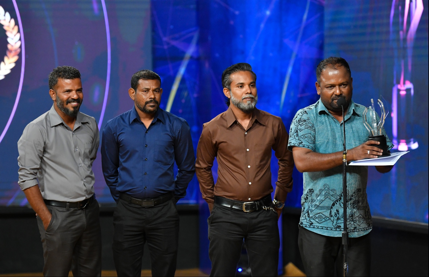 މާލެ: ޖޫން 21، 2019- ޕީއެސްއެމް އޮފީސްތަކުގެ ޓެލެޑްރާމާ މުބާރާތުގެ އެވޯޑު ދިނުމުގެ ހަފުލާގެ ތެރެއިން.---ފޮޓޯ: ހުސައިން ވަހީދު/މިހާރު