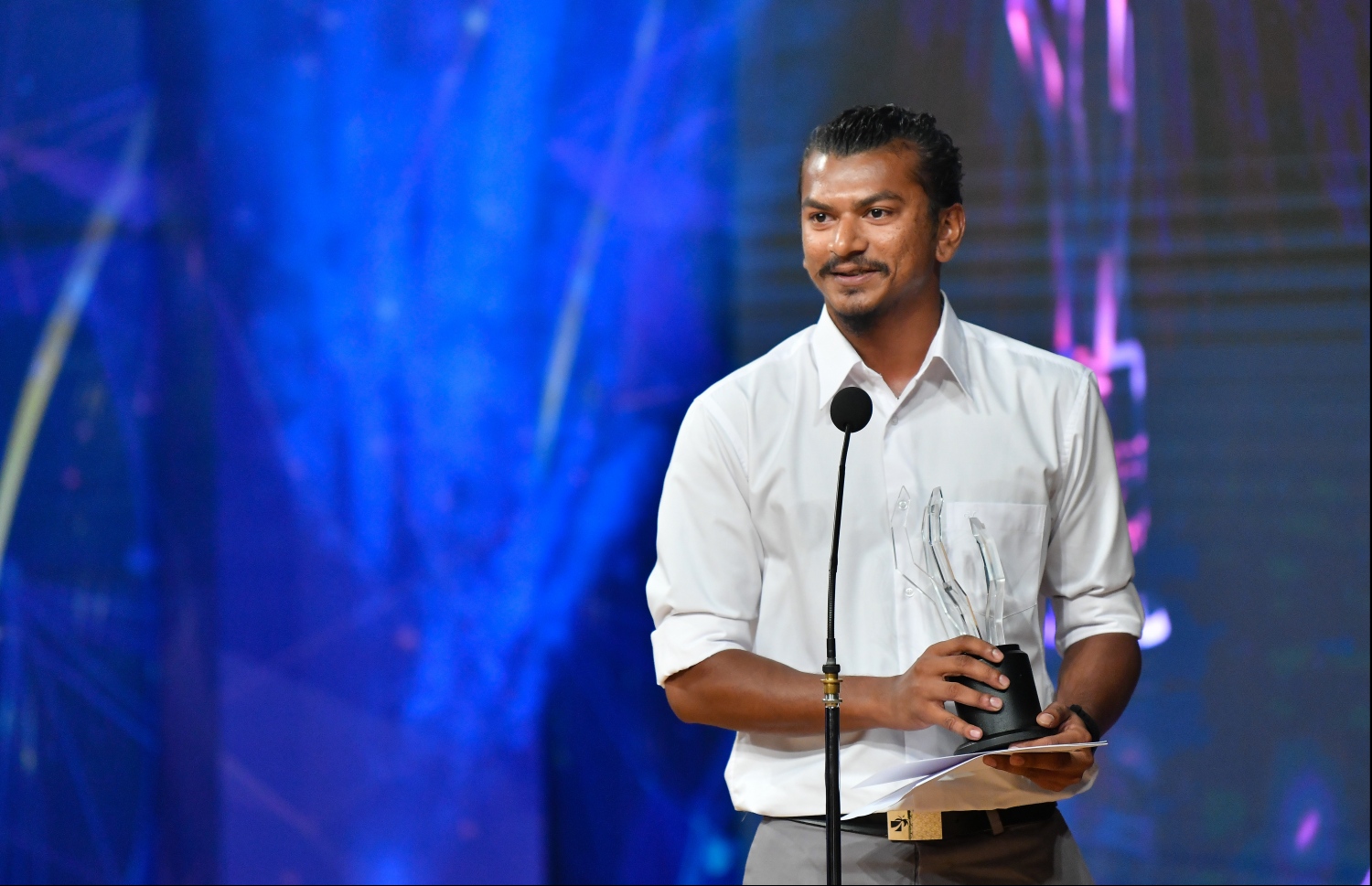 މާލެ: ޖޫން 21، 2019- ޕީއެސްއެމް އޮފީސްތަކުގެ ޓެލެޑްރާމާ މުބާރާތުގެ އެވޯޑު ދިނުމުގެ ހަފުލާގެ ތެރެއިން.---ފޮޓޯ: ހުސައިން ވަހީދު/މިހާރު