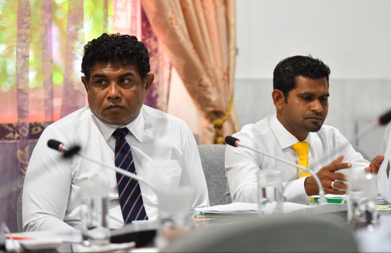 ރައްޔިތުންގެ މަޖިލީހުގެ މާފަންނު މެދު ދާއިރާގެ މެމްބަރު އިބްރާހީމް ރަޝީދު ކޮމިޓީ ބައްދަލުވުމެއްގައި.