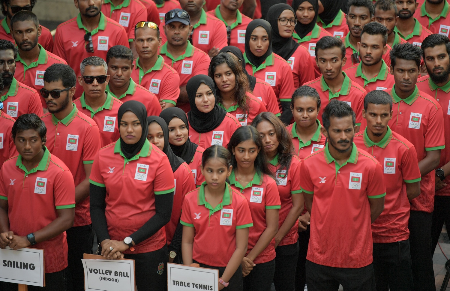 އިންޑިއަން އޯޝަން އައިލެންޑް ގޭމްސްގައި ވާދަކުރާ ރާއްޖޭގެ ބައެއް އެތުލީޓުން. -ފޮޓޯ: ރައީސް އޮފީސް