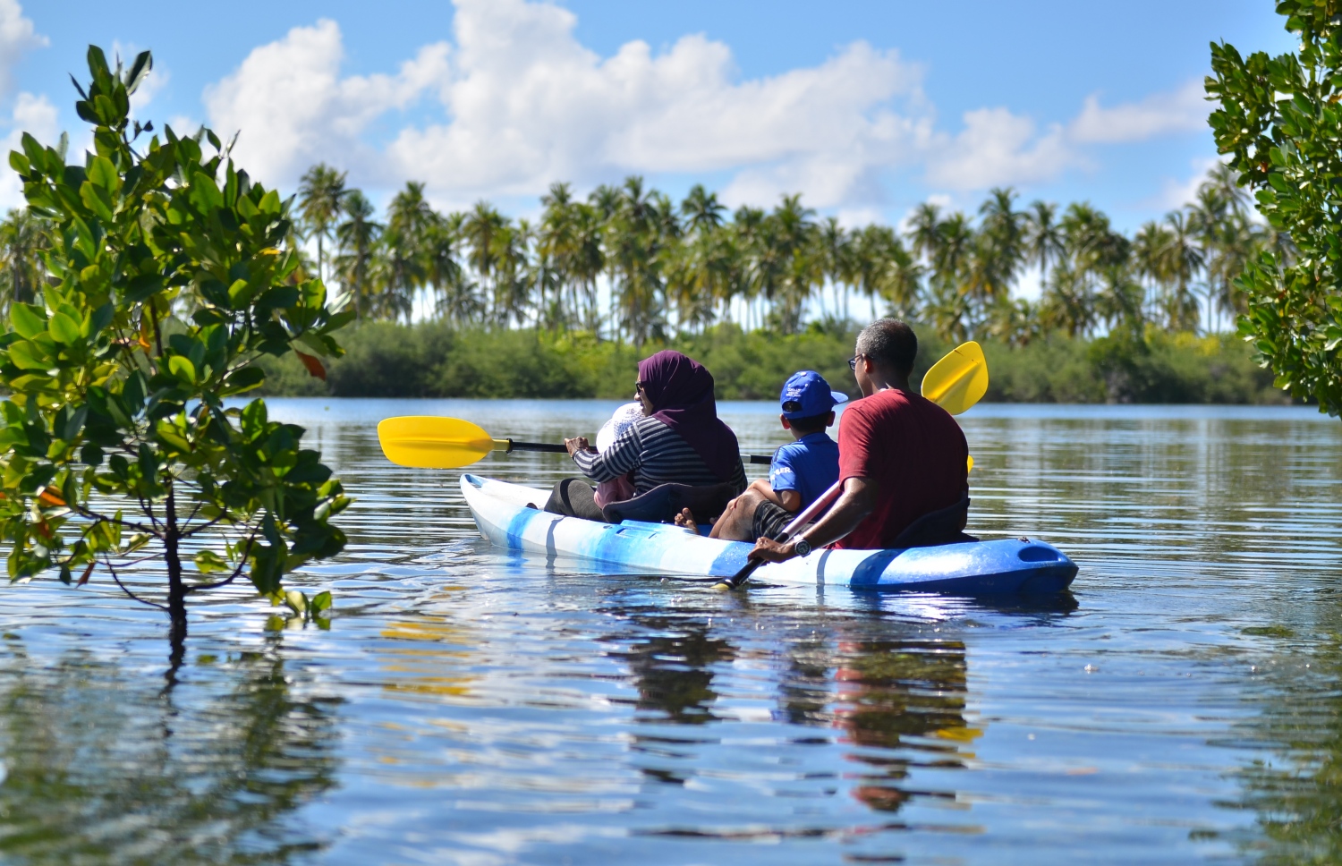 ސ. ހިތަދޫ އީދިގަލި ކިޅި އާއި ކޯއްޓޭ ސަރަހައްދުގައި ގާއިމްކޮށްފައިވާ އައްޑޫ ނޭޗާ ޕާކްގައި ބަޔަކު ކެނޯ ދުއްވަނީ: މިއީ މި ޕާކްގައި އެންމެ ޑިމާންޑު ބޮޑު އެއް ކަންތައް.---ފޮޓޯ: އަހުމަދު މަހްޒޫމް