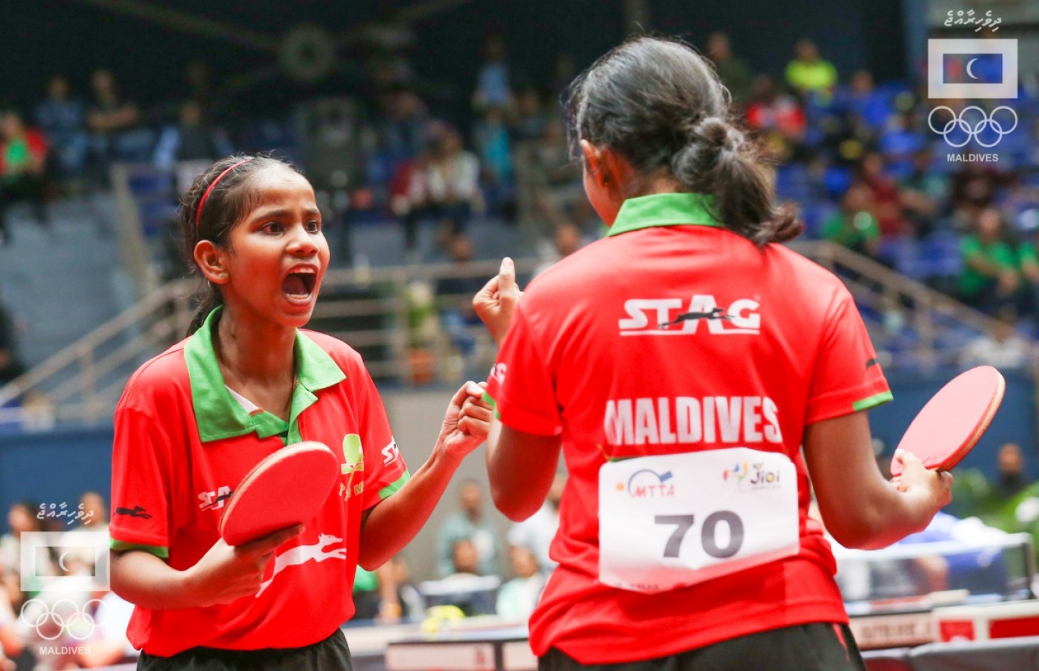 ރަފާ (ކ) އާއި ދީމާ ޑަބަލްސްގައި ކުޅެނީ: ރާއްޖޭގެ ކުޅިވަރުގެ އެންމެ އުއްމީދީ ދެ ކުޅުންތެރިން. --އެމްއޯސީ ފޮޓޯ: އިސްމާއިލް ތޯރިގް