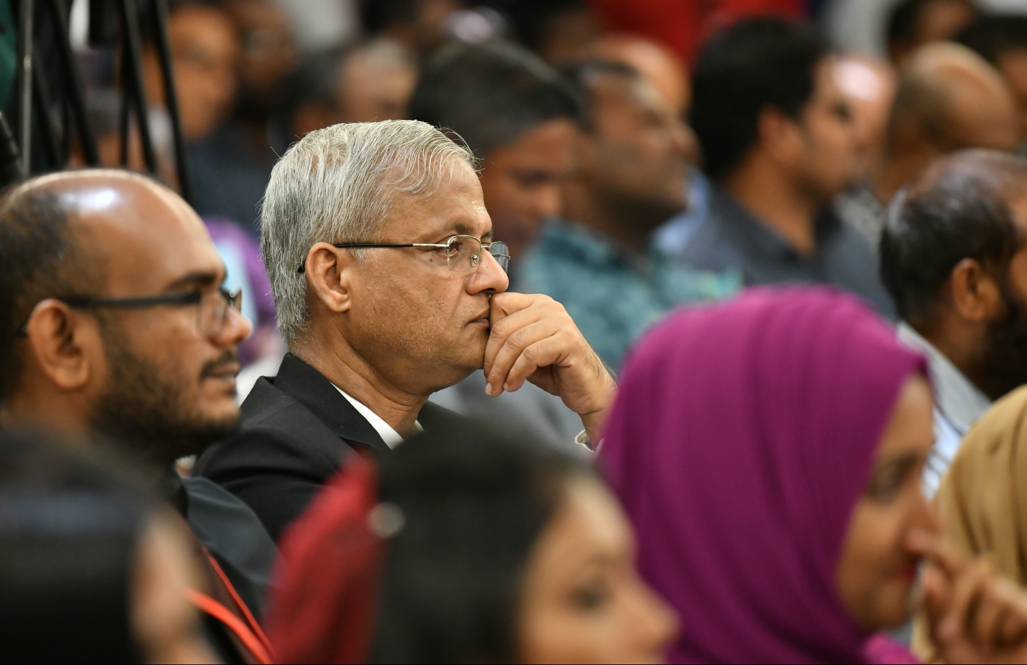 މާލެ: ޖުލައި 30، 2019- ބޭންކް އޮފް މޯލްޑިވްސް (ބީއެމްއެލް)ގެ އަހަރީ އާންމު ޖަލްސާގެ ތެރެއިން.---ފޮޓޯ: ހުސެއިން ވަހީދު/ މިހާރު