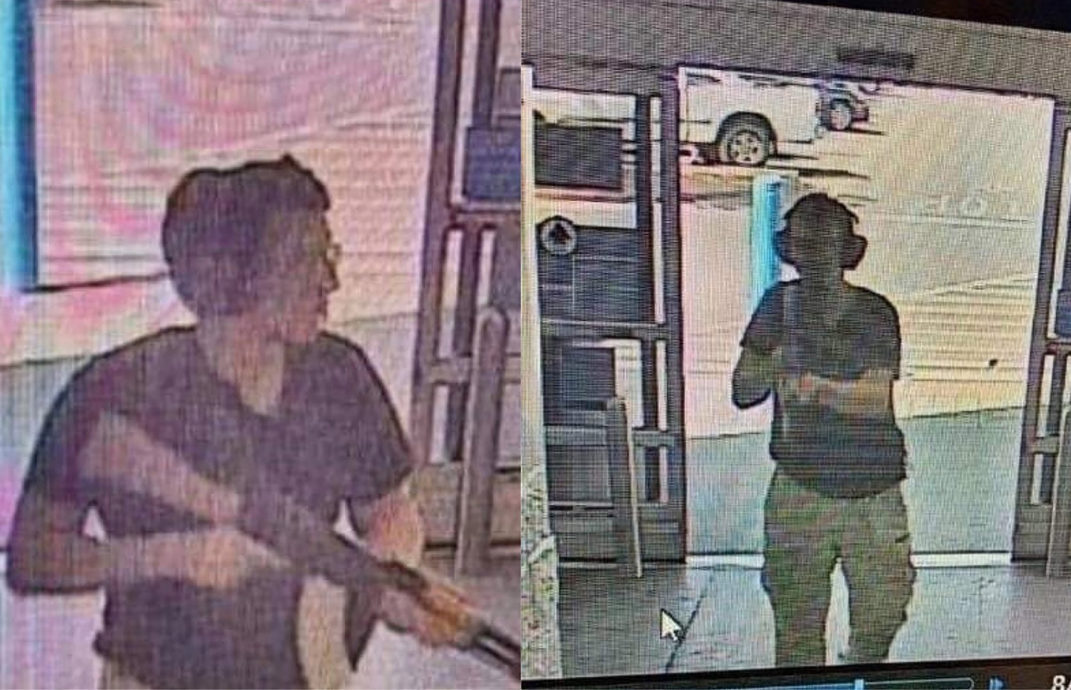 ބަޑި ޖެހި މީހާ ބަޑިހިފައިގެން ފިހާރައަށް ވަންނަނިކޮށް ނަގާފައިވާ ސީސީޓީވީގެ މަންޒަރެއް. --ފޮޓޯ:އޭއެފްޕީ