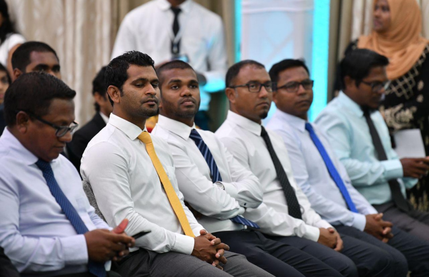 އއ. އުކުޅަސް: އޮގަސްޓްް 26، 2019: އިނގިރޭސިވިލާތުގެ ބްރެޑްފޯޑް ޔުނިވާސިޓީން އިންތިޒާމްކޮށްގެން އއ. އުކުޅަހުގައި ބާއްވާ ސައިންސްވެރިންގެ ބައިނަލްއަގުވާމީ ކޮންފަރެންސާއި އުގައިލް ފައުންޑޭޝަނުން ބާއްވާ ޓެކްފެއާ ހުޅުވުމަށް ބޭއްވި ރަސްމިއްޔާތުގެ ތެރެއިން.-- ފޮޓޯ: ހުސެން ވަހީދު /މިހާރު