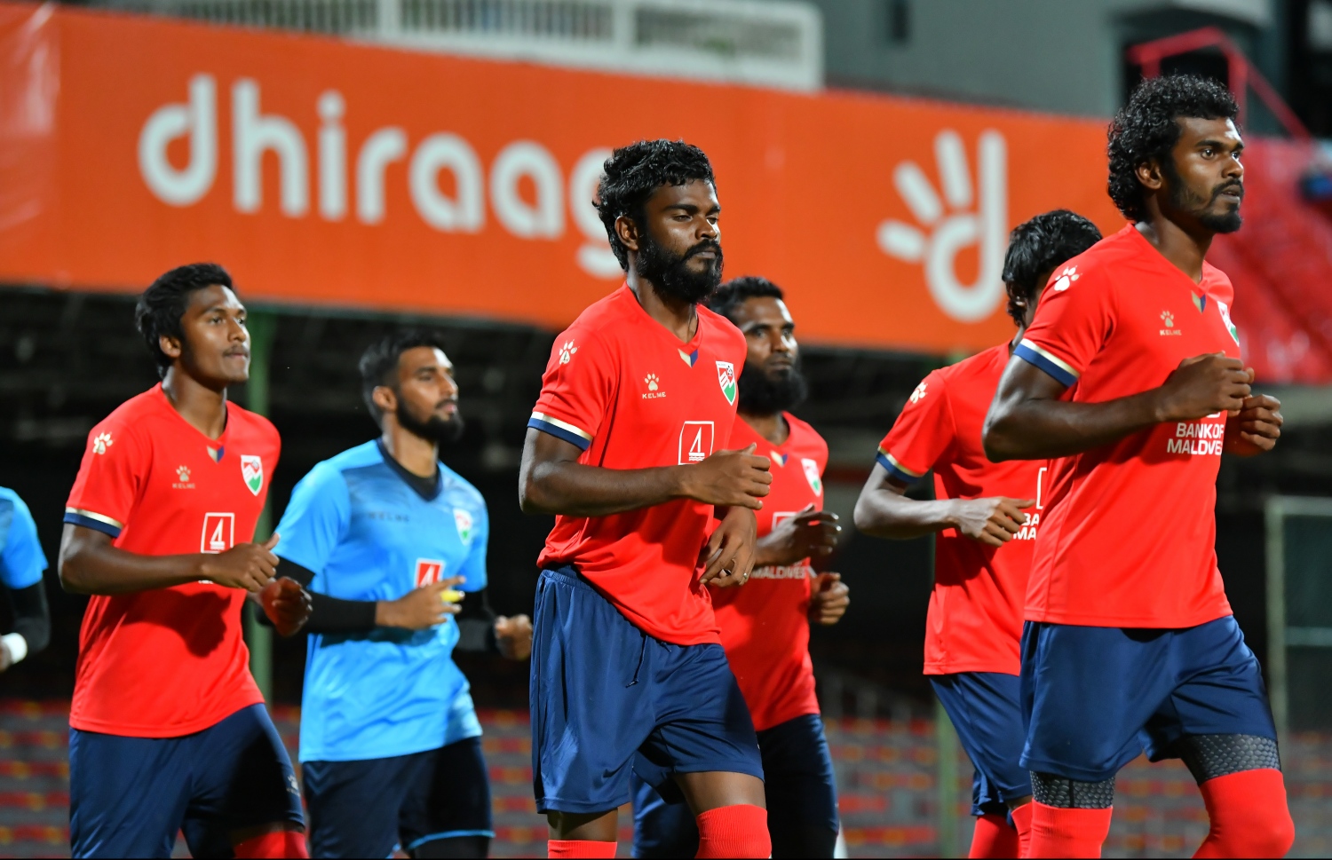 މާލެ: ސެޕްޓެމްބަރު 9، 2019: ވޯލްޑް ކަޕް ކޮލިފައިންގައި ދިވެހިރާއްޖެއާޢި ޗައިނާ ވާދަކުރާ މެޗުގެ ޕްރެކްޓިސް ފެށުން.-- ފޮޓޯ: ހުސައިން ވަހީދު /މިހާރު