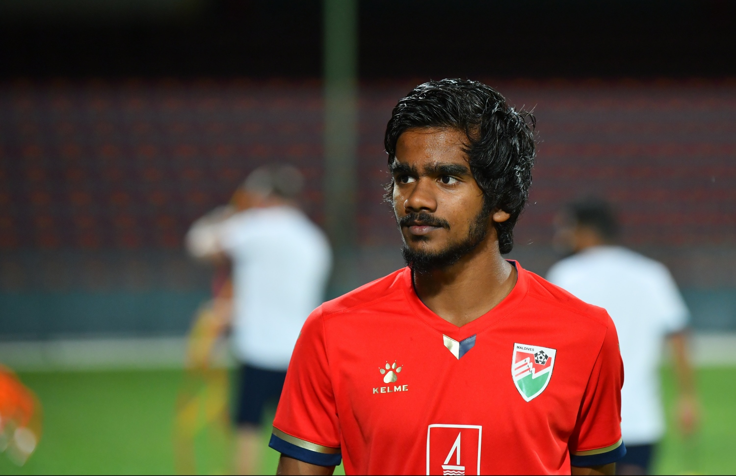 މާލެ: ސެޕްޓެމްބަރު 9، 2019: ވޯލްޑް ކަޕް ކޮލިފައިންގައި ދިވެހިރާއްޖެއާޢި ޗައިނާ ވާދަކުރާ މެޗުގެ ޕްރެކްޓިސް ފެށުން.-- ފޮޓޯ: ހުސައިން ވަހީދު /މިހާރު