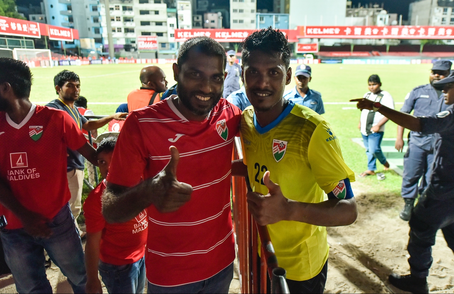 މާލެ: ސެޕްޓެމްބަރު 10، 2019: ވޯލްޑް ކަޕް ކޮލިފައިންގައި ދިވެހިރާއްޖެއާޢި ޗައިނާ ވާދަކުރި މެޗުގެ ތެރެއިން: މިމެޗު 5-0 އިން ކާމިޔާބުކުރީ ޗައިނާ.---ފޮޓޯ: ހުސައިން ވަހީދު /މިހާރު