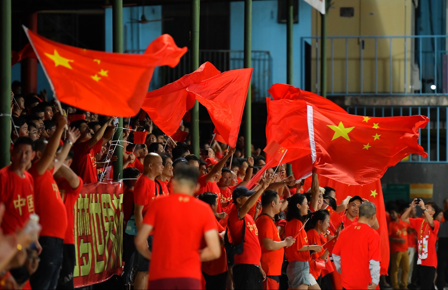 މާލެ: ސެޕްޓެމްބަރު 10، 2019: ވޯލްޑް ކަޕް ކޮލިފައިންގައި ދިވެހިރާއްޖެއާޢި ޗައިނާ ވާދަކުރި މެޗުގެ ތެރެއިން: މިމެޗު 5-0 އިން ކާމިޔާބުކުރީ ޗައިނާ.---ފޮޓޯ: ހުސައިން ވަހީދު /މިހާރު