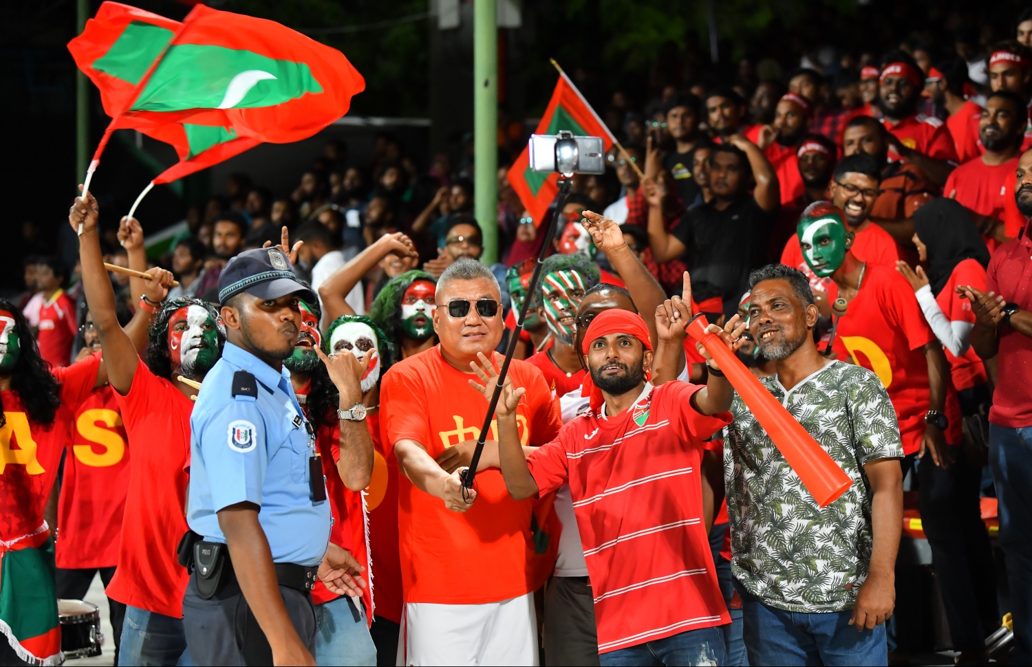 މާލެ: ސެޕްޓެމްބަރު 10، 2019: ވޯލްޑް ކަޕް ކޮލިފައިންގައި ދިވެހިރާއްޖެއާޢި ޗައިނާ ވާދަކުރި މެޗުގެ ތެރެއިން: މިމެޗު 5-0 އިން ކާމިޔާބުކުރީ ޗައިނާ.---ފޮޓޯ: ހުސައިން ވަހީދު /މިހާރު