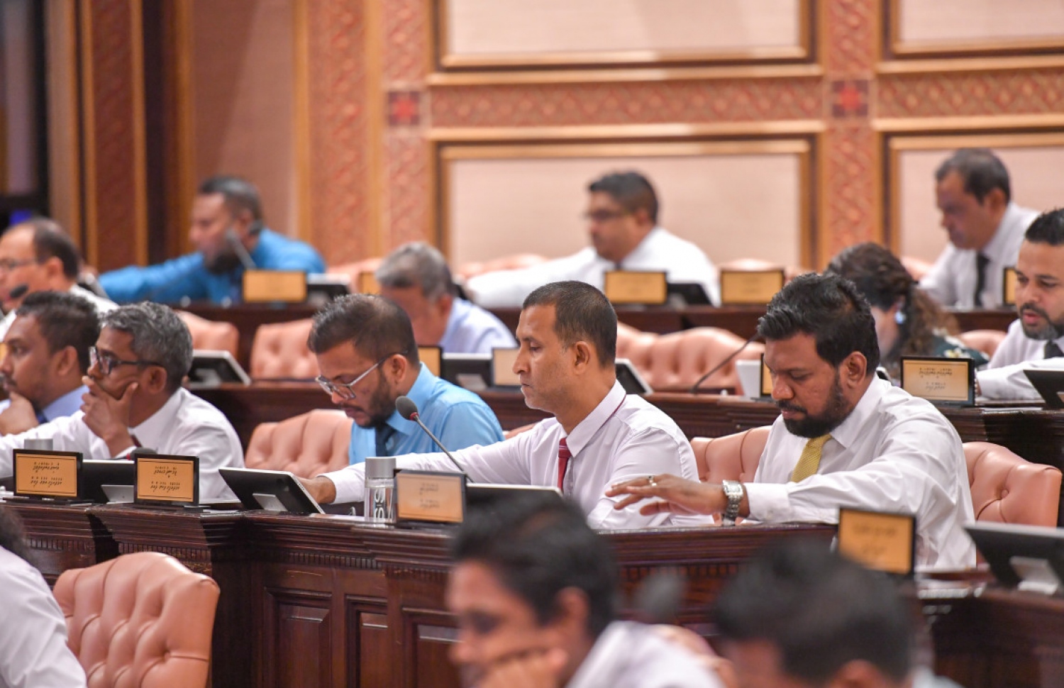 ރައްޔިތުންގެ މަޖިލިހުގެ ޖަލްސާއެއްގައި މެމްބަރުން ބައިވެރިވެވަޑައިގަންނަވަނީ. --- ފޮޓޯ: މަޖިލިސް