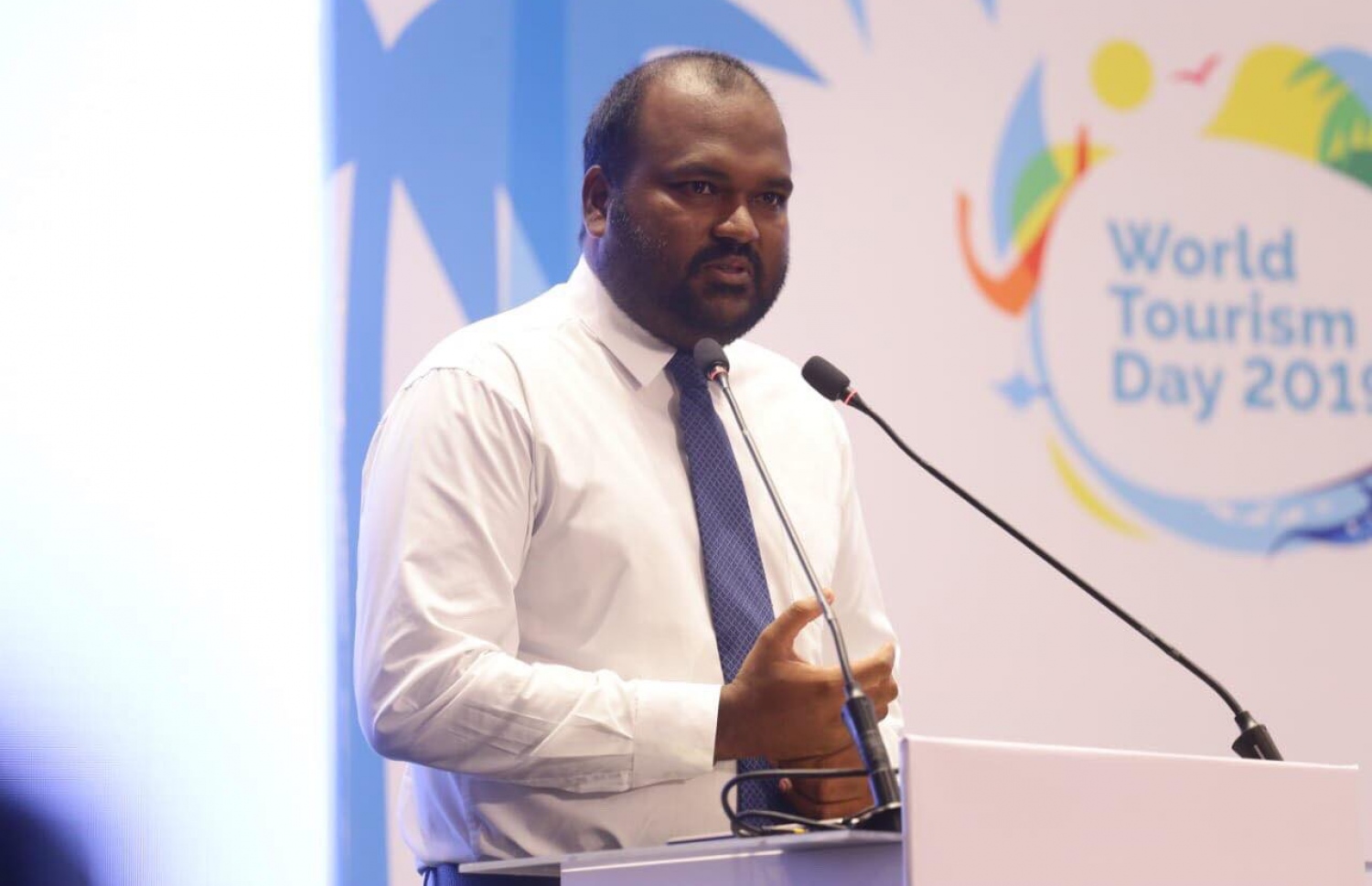 ޓޫރިޒަމް މިނިސްޓަރު އަލީ ވަހީދު މޯލްޑިވްސް ޓޫރިޒަމް ކޮންފަރެންސްގައި ވާހަކަދައްކަވަނީ-- ފޮޓޯ: ޓޫރިޒަމް މިނިސްޓްރީ