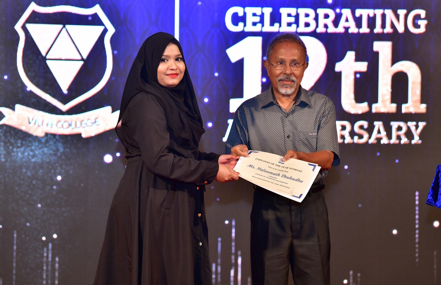 އޮކްޓޯބަރު 18، 2019- ވިލާ ކޮލެޖުގެ 12 ވަނަ އަހަރީ ދުވަސް ފާހަގަކުރުމަށް ބޭއްވި ރަސްމިއްޔާތުގެ ތެރެއިން.---ފޮޓޯ: ނިޝާން އަލީ/މިހާރު