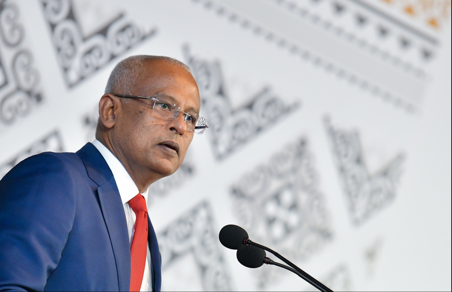 މާލެ: އޮކްޓޯބަރު 29، 2019: ދިވެހިރާއްޖޭގެ ގައުމީ ދުވަހުގެ ރަސްމިއްޔާތުގައި ރައީސް އިބްރާހިމް މުހައްމަދު ސޯލިހް ވާހަކަދައްކަވަނީ.--- ފޮޓޯ: ހުސައިން ވަހީދު /މިހާރު