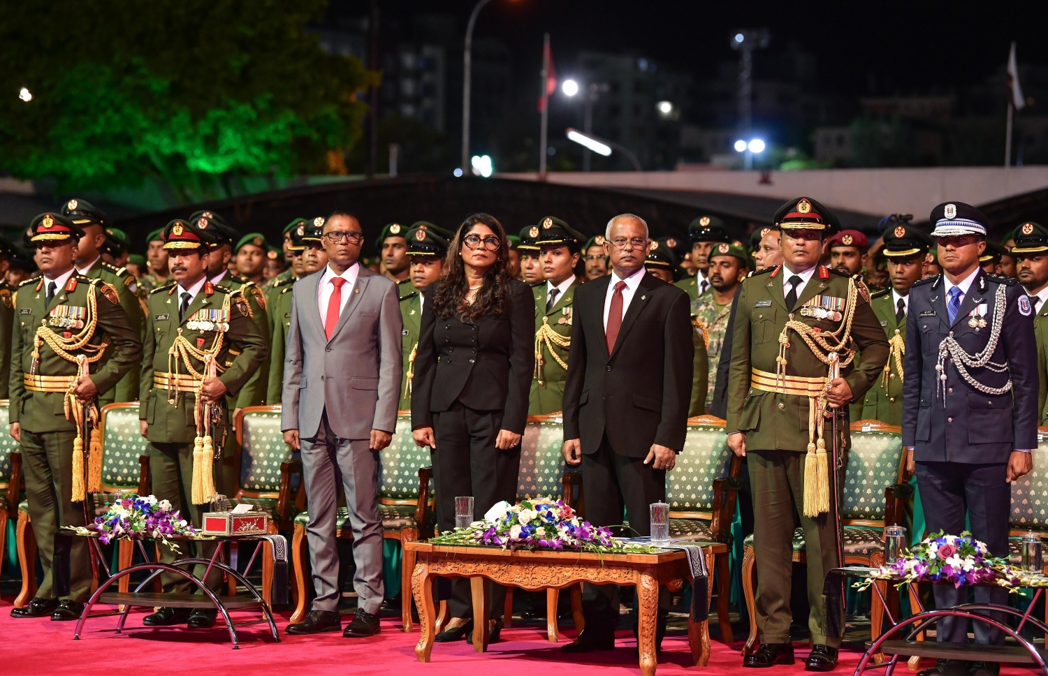 މާލެ: ނޮވެމްބަރު 3، 2019- މި އަހަރުގެ ނަސްރުގެ ދުވަސް ފާހަގަކުރަން އެމްއެންޑީއެފުން ބޭއްވި ޚާއްސަ ޖަލްސާގެ ތެރެއިން.--- ފޮޓޯ: ނިޝާން އަލީ/މިހާރު