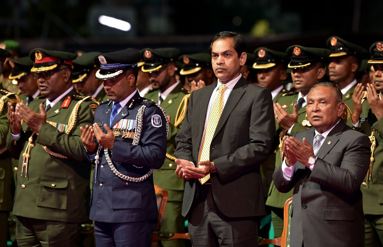 މާލެ: ނޮވެމްބަރު 3، 2019- މި އަހަރުގެ ނަސްރުގެ ދުވަސް ފާހަގަކުރަން އެމްއެންޑީއެފުން ބޭއްވި ޚާއްސަ ޖަލްސާގެ ތެރެއިން.--- ފޮޓޯ: ނިޝާން އަލީ/މިހާރު