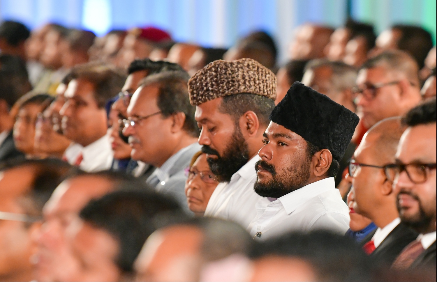 މާލެ: ނޮވެމްބަރު 10، 2019- ޖުމްހޫރީ ދުވަހުގެ މުނާސަބަތުގައި ދަރުބާރުގޭގައި ބޭއްވި ހާއްސަ ރަސްމިއްޔާތުގެ ތެރެއިން.---.ފޮޓޯ: ހުސައިން ވަހީދު/މިހާރު