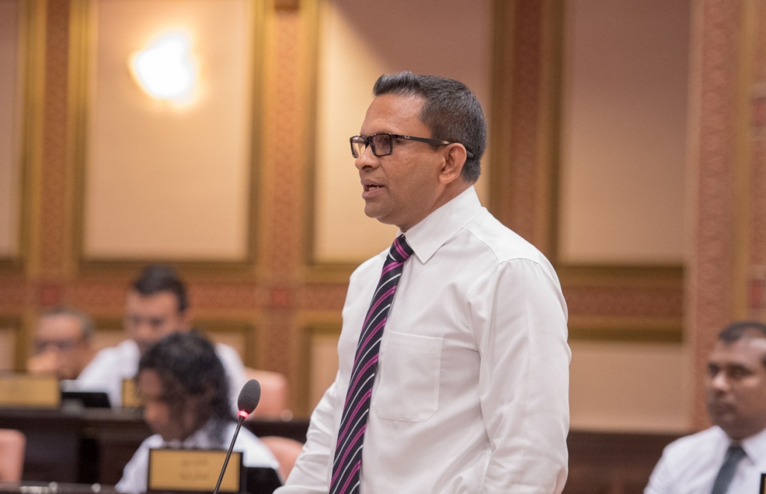 ދަނގެތި ދާއިރާގެ މެމްބަރު ނާޒިމް ރައްޔިތުންގެ މަޖިލީހުގެ ޖަލްސާއެއްގައި ވާހަކަ ދައްކަވަނީ: