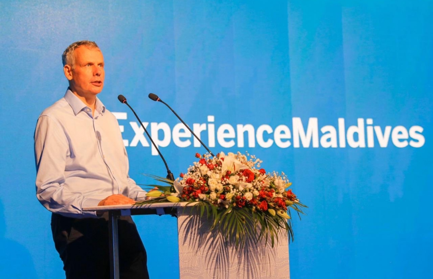 ބީއެމްއެލްގެ ސީއީއޯ އަދި އެމްޑީ ޓިމް ސޮޔާ ވާހަކަދައްކަވަނީ-- ފޮޓޯ: ބީއެމްއެލް