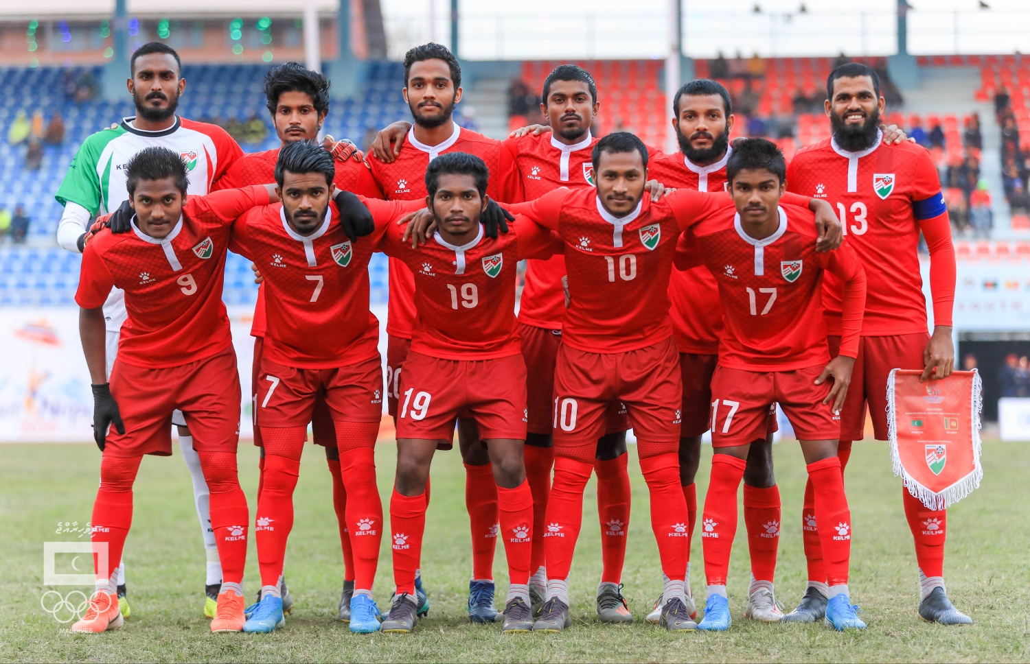 ލަންކާއާ ދެކޮޅަށް ނެރުނު ރާއްޖޭގެ ފުރަތަމަ އެގާރަ. -- ފޮޓޯ: މޯލްޑިވްސް އޮލިމްޕިކް ކޮމިޓީ/ އަބްދުﷲ އަބީދު