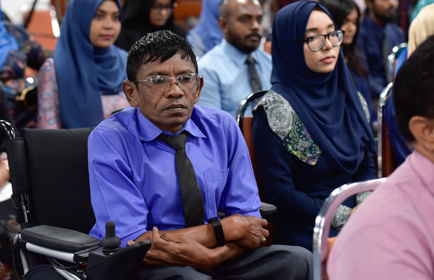 އިންސާނީ ހައްގުތަކުގެ ދުވަސް ފާހަގަކުރަން މިއަދު ބޭއްވި ޖަލްސާގައި ބައިވެރިވި މީހަކު-- ފޮޓޯ: ހުސެއިން ވަހީދު/ މިހާރު