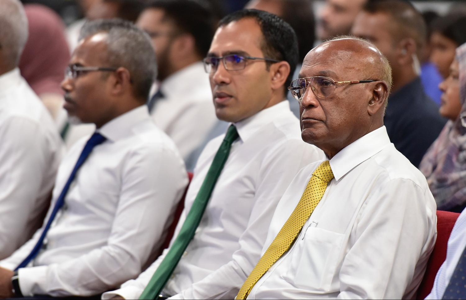 އިންސާނީ ހައްގުތައް ހިމާޔަތްކުރުމުގެ ދުވަހުގެ މުނާސަބަތާ ގުޅިގެން ބޭއްވި ރަސްމިއްޔާތުގައި ކޮމިއުނިކޭޝަން މިނިސްޓަރު މަލީހު (ވ) އަދި ރައީސް އޮފީހުގެ މިނިސްޓަރު ނަސީމް ބައިވެރިވެވަަޑައިގަންނަވަނީ.-- ފޮޓޯ: ނިޝާން އަލީ/ މިހާރު