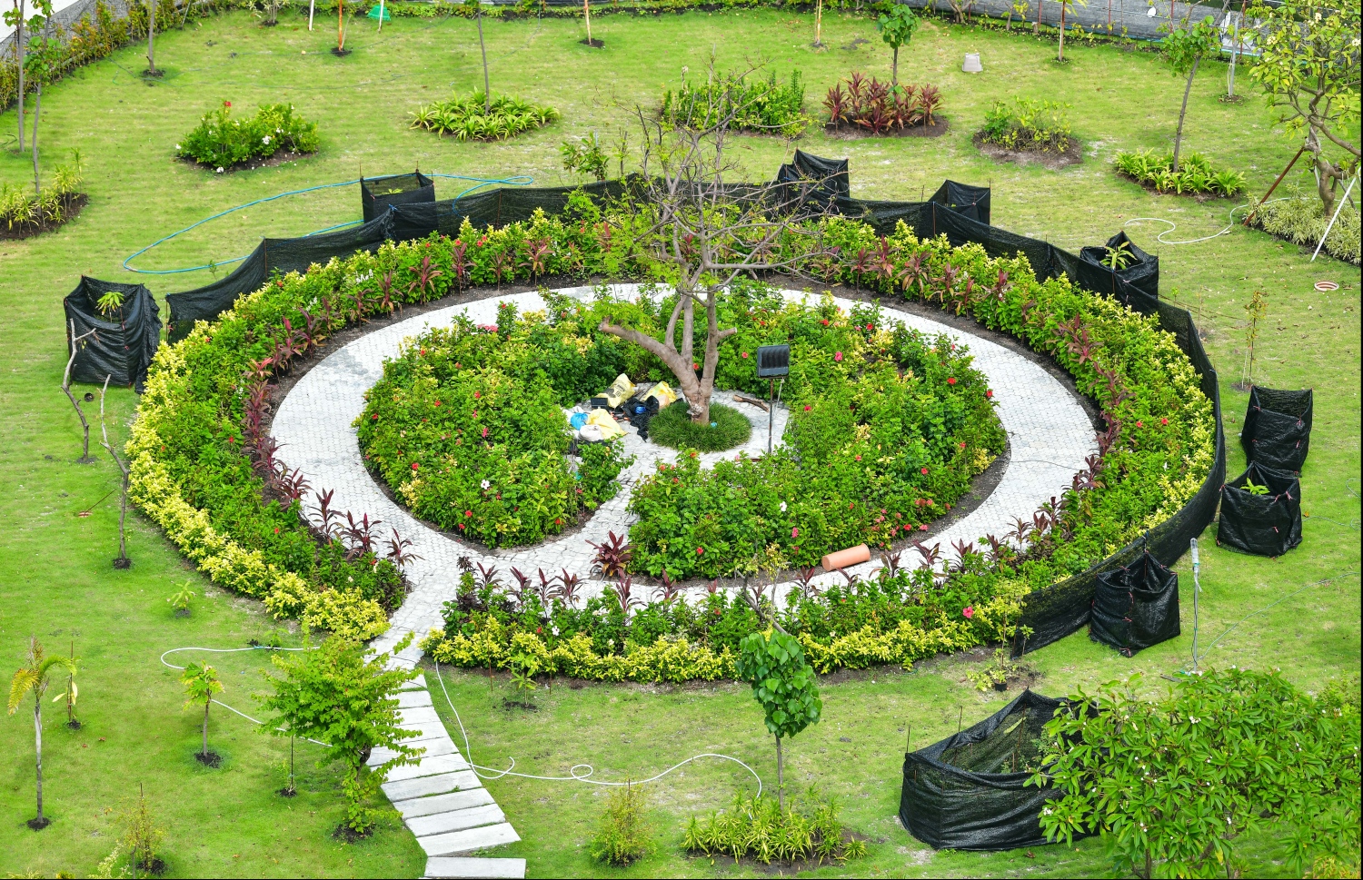 މާލެ: ޑިސެމްބަރު 30، 2019- ހެންވޭރު ޕާކް ނުވަތަ އަޑި ޕާކް ސަރަހައްދުގައި ހަދަމުން އަންނަ ފެހިކަން ގަދަ ބަގީޗާގެ މަސައްކަތް މިހާރު ގޮސްފައިވާ ހިސާުބު: މިއީ މާލޭގެ މަތިން މިހާރު ފެންނަ އެންމެ ރީތި، ހިތްގައިމު އެއް މަންޒަރު.--- ފޮޓޯ: ނިޝާން އަލީ/މިހާރު