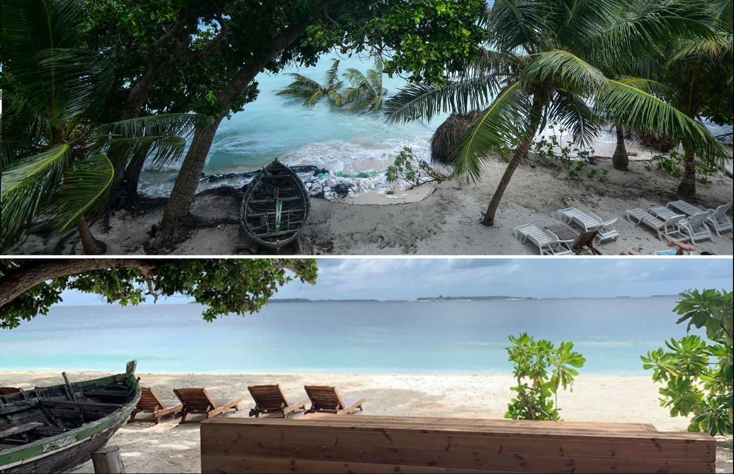 މިދިއަ އަހަރު އޮތް ބީޗުގައި ޓުރިސްޓުންނަށް ގޮނޑި ޖަހާފައި. މިހާރު އޮތީ މޫދަށް ހަދާލައިފައި --މިހާރު ފޮޓޯ/ހުސެއިން ވަހީދު