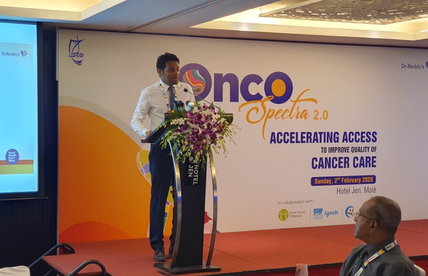 އޮންކޯ ސްޕެކްޓްރާ 2.0 ފެށުމުގެ ރަސްމިއްޔާތުގައި އެސްޓީއޯގެ އެމްޑީ ހުސައިން އަމްރު ވާހަކަ ދައްކަވަނީ-- ފޮޓޯ: އެސްޓީއޯ