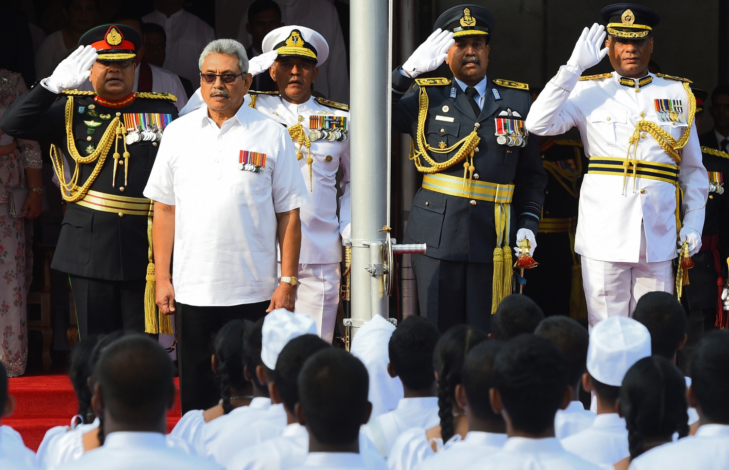 ކޮލަމްބޯ: ފެބްރުއަރީ 4، 2020: ސްރީ ލަންކާގެ 72 ވަނަ މިނިވަން ދުވަހުގެ ރަސްމިއްޔާތުގައި ރައީސް ގޯޓާބޭ ބައިވެރިވެޑައިގަންނަވަނީ. --ފޮޓޯ:އޭއެފްޕީ