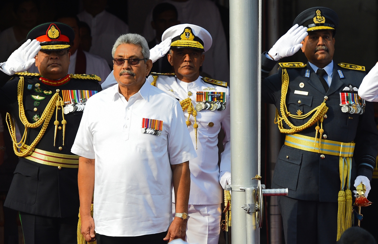 ކޮލަމްބޯ: ފެބްރުއަރީ 4، 2020: ސްރީ ލަންކާގެ 72 ވަނަ މިނިވަން ދުވަހުގެ ރަސްމިއްޔާތުގައި ރައީސް ގޯޓާބޭ ބައިވެރިވެޑައިގަންނަވަނީ. --ފޮޓޯ:އޭއެފްޕީ