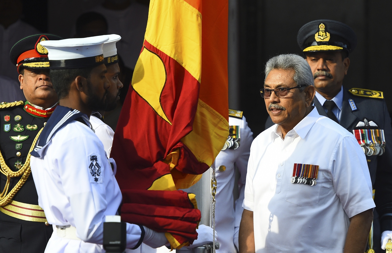 ކޮލަމްބޯ: ފެބްރުއަރީ 4، 2020: ސްރީ ލަންކާގެ 72 ވަނަ މިނިވަން ދުވަހުގެ ރަސްމިއްޔާތުގައި ރައީސް ގޯޓާބޭ ބައިވެރިވެވަޑައިގަންނަވަނީ. --ފޮޓޯ:އޭއެފްޕީ