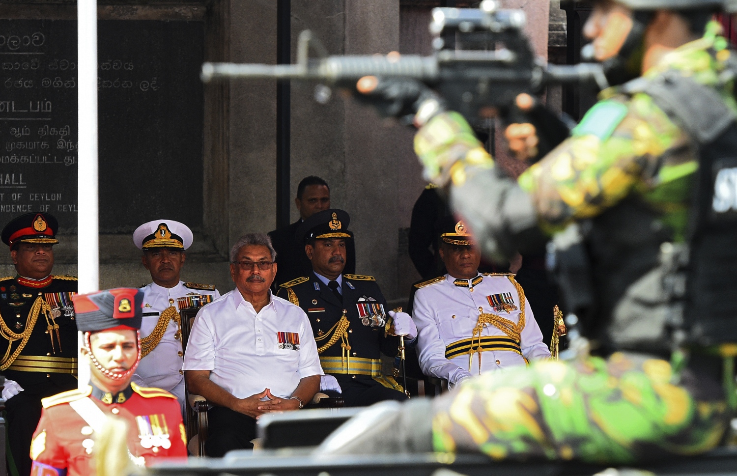 ކޮލަމްބޯ: ފެބްރުއަރީ 4، 2020: ސްރީ ލަންކާގެ 72 ވަނަ މިނިވަން ދުވަހުގެ ރަސްމިއްޔާތުގައި ރައީސް ގޯޓާބޭ ބައިވެރިވެވަޑައިގަންނަވަނީ. --ފޮޓޯ:އޭއެފްޕީ