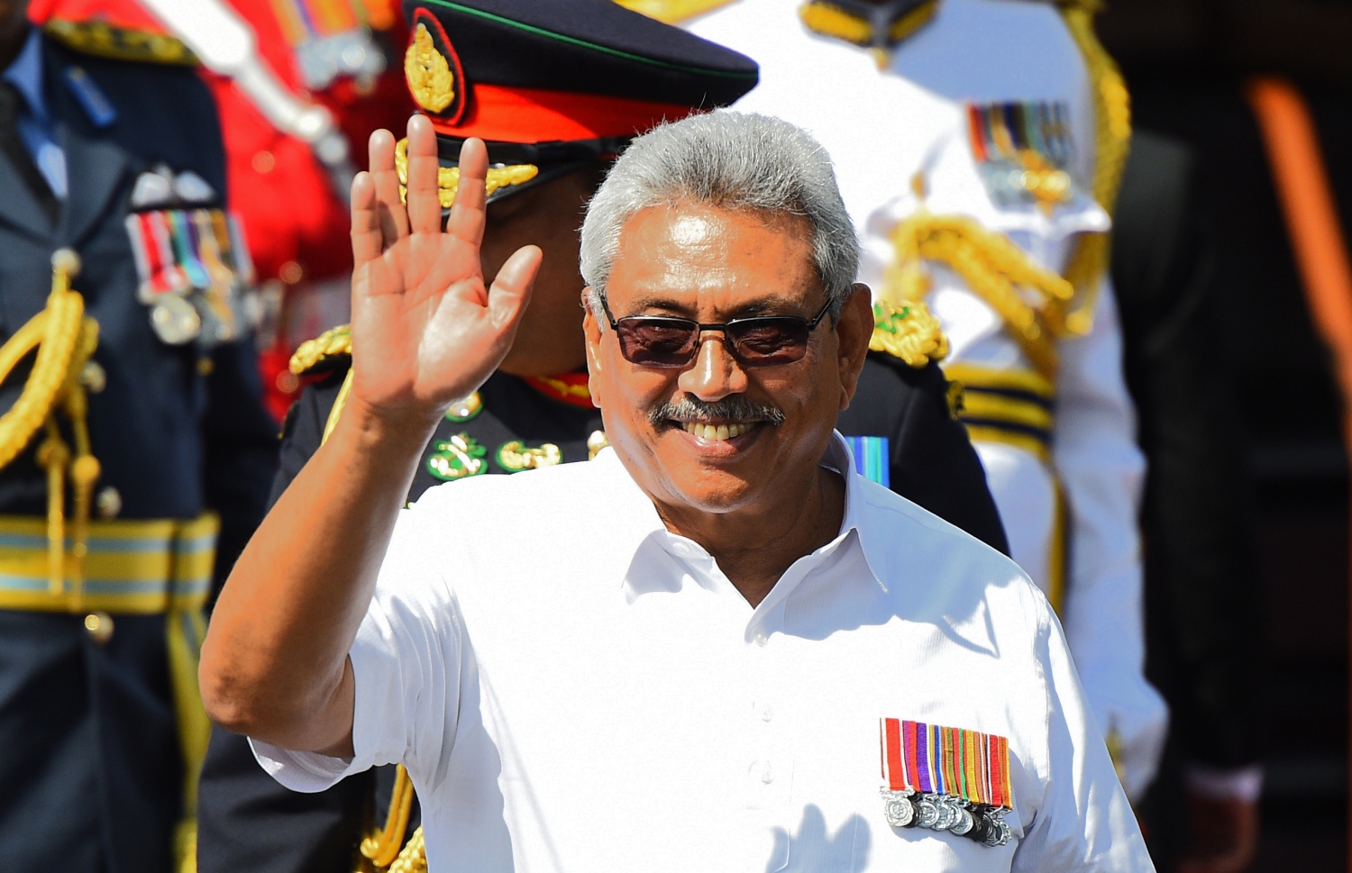 ކޮލަމްބޯ: ފެބްރުއަރީ 4، 2020: ސްރީ ލަންކާގެ 72 ވަނަ މިނިވަން ދުވަހުގެ މުނާސަބަތުގައި ރައީސް ގޯޓާބޭ ރާޖަޕަކްސާ ވަޑައިގަންނަވަނީ. --ފޮޓޯ:އޭއެފްޕީ