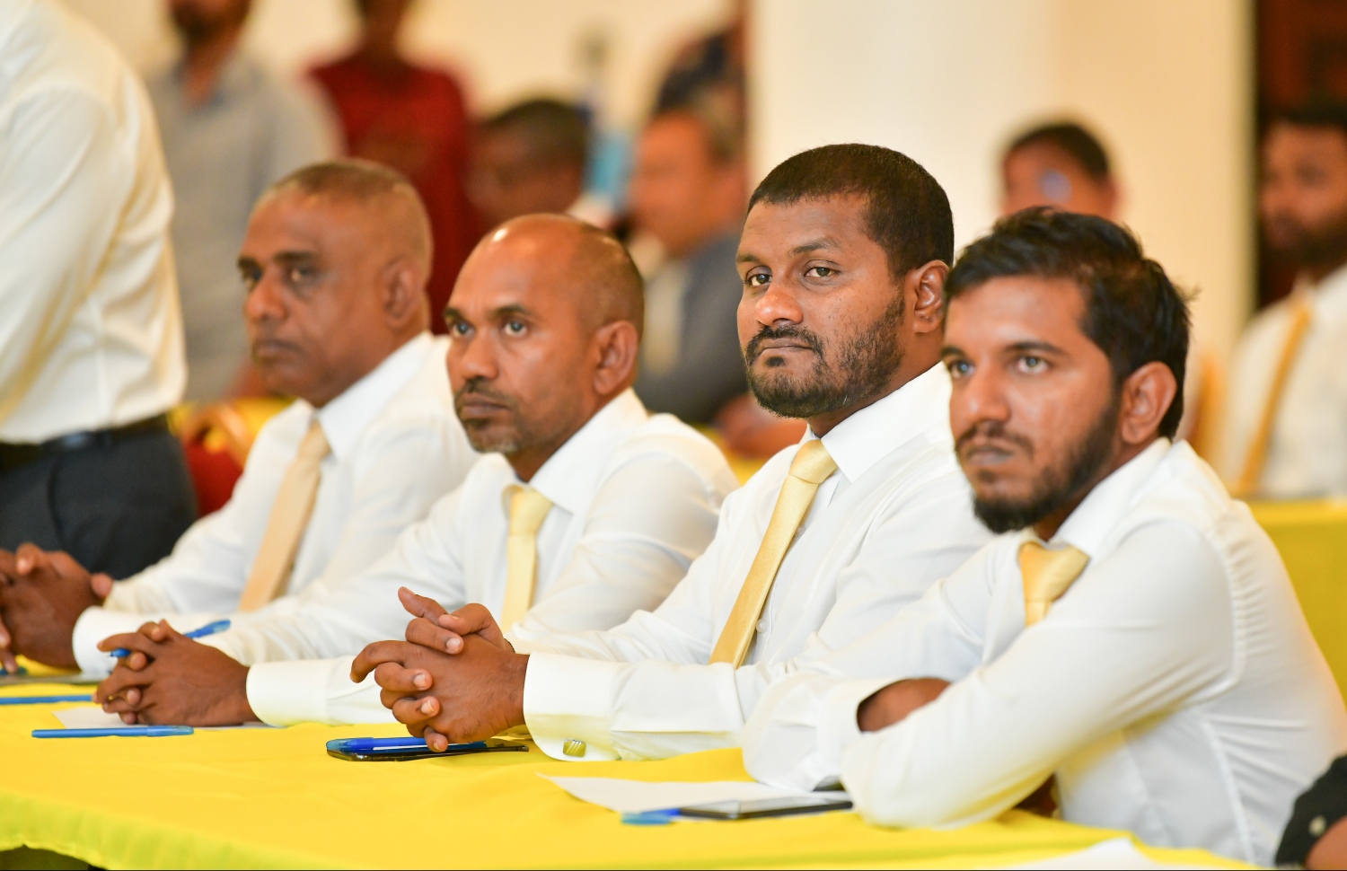 މާލެ: ފެބްރުއަރީ 11، 2020: އެމްޑީޕީގެ ގައުމީ މަޖިލީހުން ދަރުބާރުގޭގައި ބޭއްވި ޖަލްސާގެ ތެރެއިން.-- ފޮޓޯތައް: ހުސެން ވަހީދު/ މިހާރު