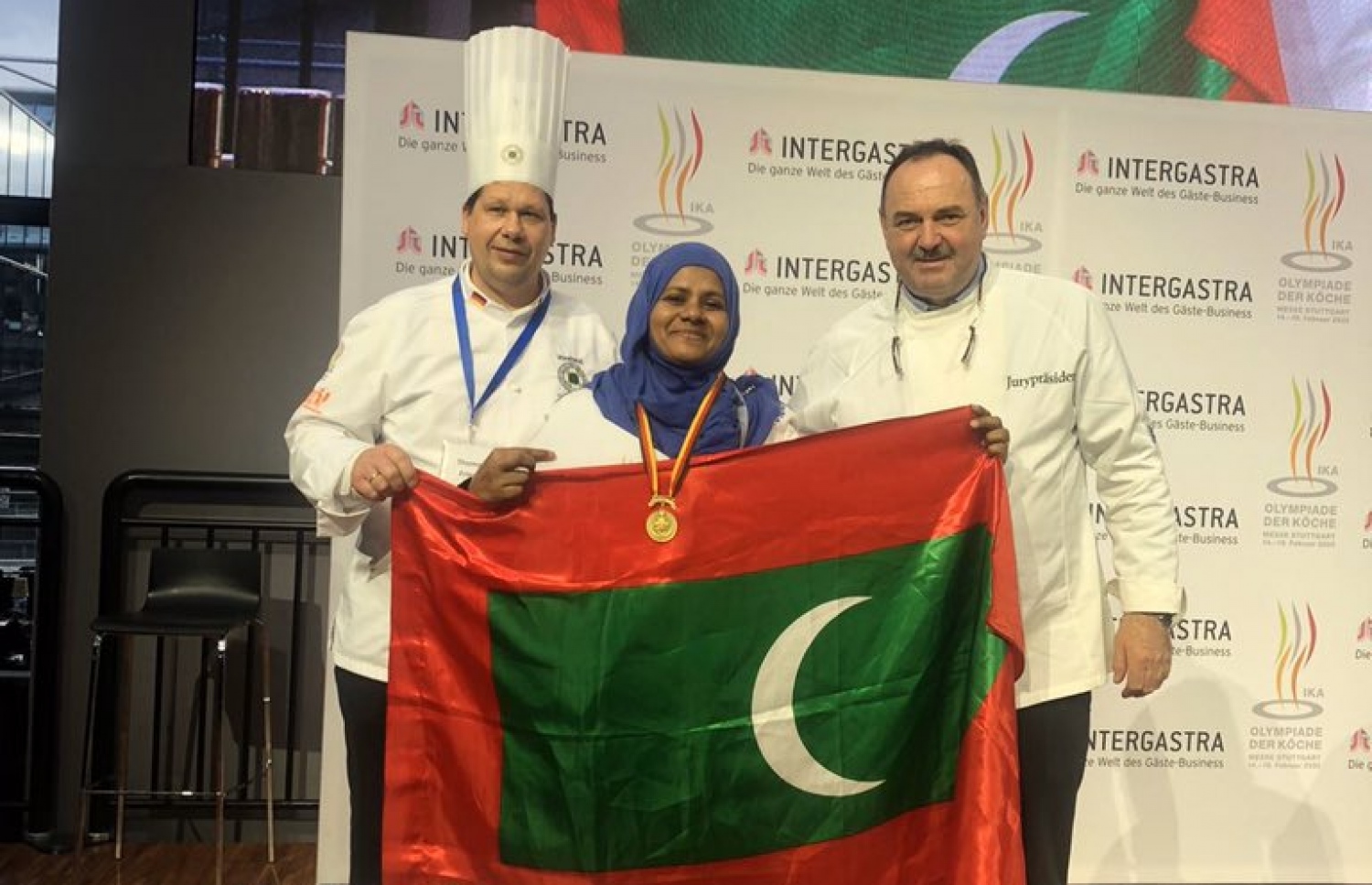 ކަލިނަރީ އޮލިމްޕިކްސް އިން ރާއްޖެއަށް ރަން މެޑަލް ހޯދި ޝެފް ޖޫދީ (މ)-- ފޮޓޯ:ޝެފްސް ގިލްޑް އޮފް މޯލްޑިވްސް