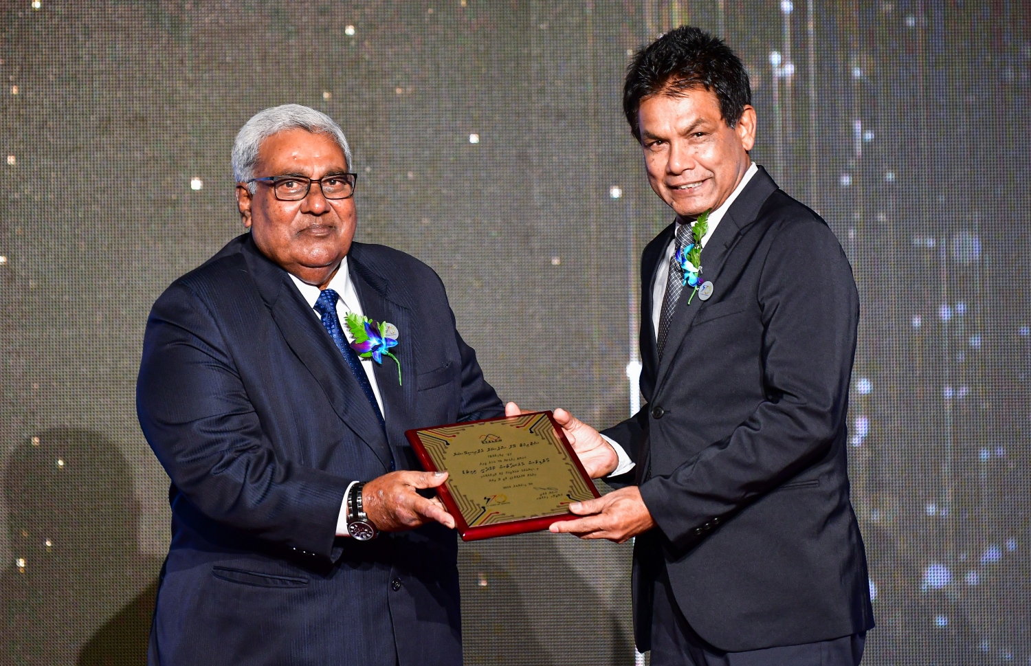 މާލެ: މާޗް 3، 2020- ސްޓެލްކޯ އިން ކަރަންޓުގެ ހިދުމަތަށް ދޭން ފެށިތާ 70 އަހަރު ފުރުން ފާހަގަ ކުރުމަށް ދަރުބާރުގޭގައި ބޭއްވި ޚާއްސަ ޖަލްސާގެ ތެރެއިން.---ފޮޓޯ: އަހުމަދު އަވްޝަން އިލްޔާސް/މިހާރު