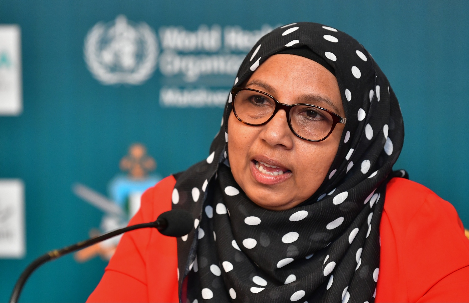 އެންއޯއީސީން ބޭއްވި ޕްރެސް ކޮންފަރެންސްގައި މިނިސްޓަރު އައިޝާ ރޭ ވާހަކަ ދައްކަވަނީ. --ފޮޓޯ: ނިޝާން އަލީ/މިހާރު