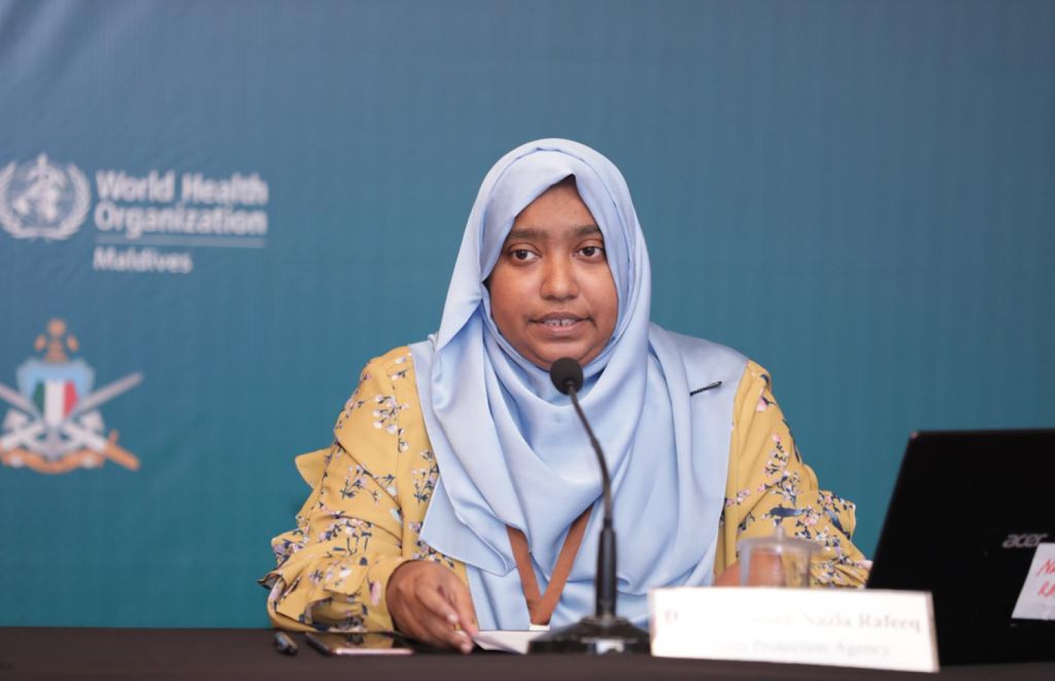 މިރޭގެ މީޑިއާ ބްރީފިންގައި ޑރ. ނަޒްލާ ވާހަކަ ދައްކަވަނީ.