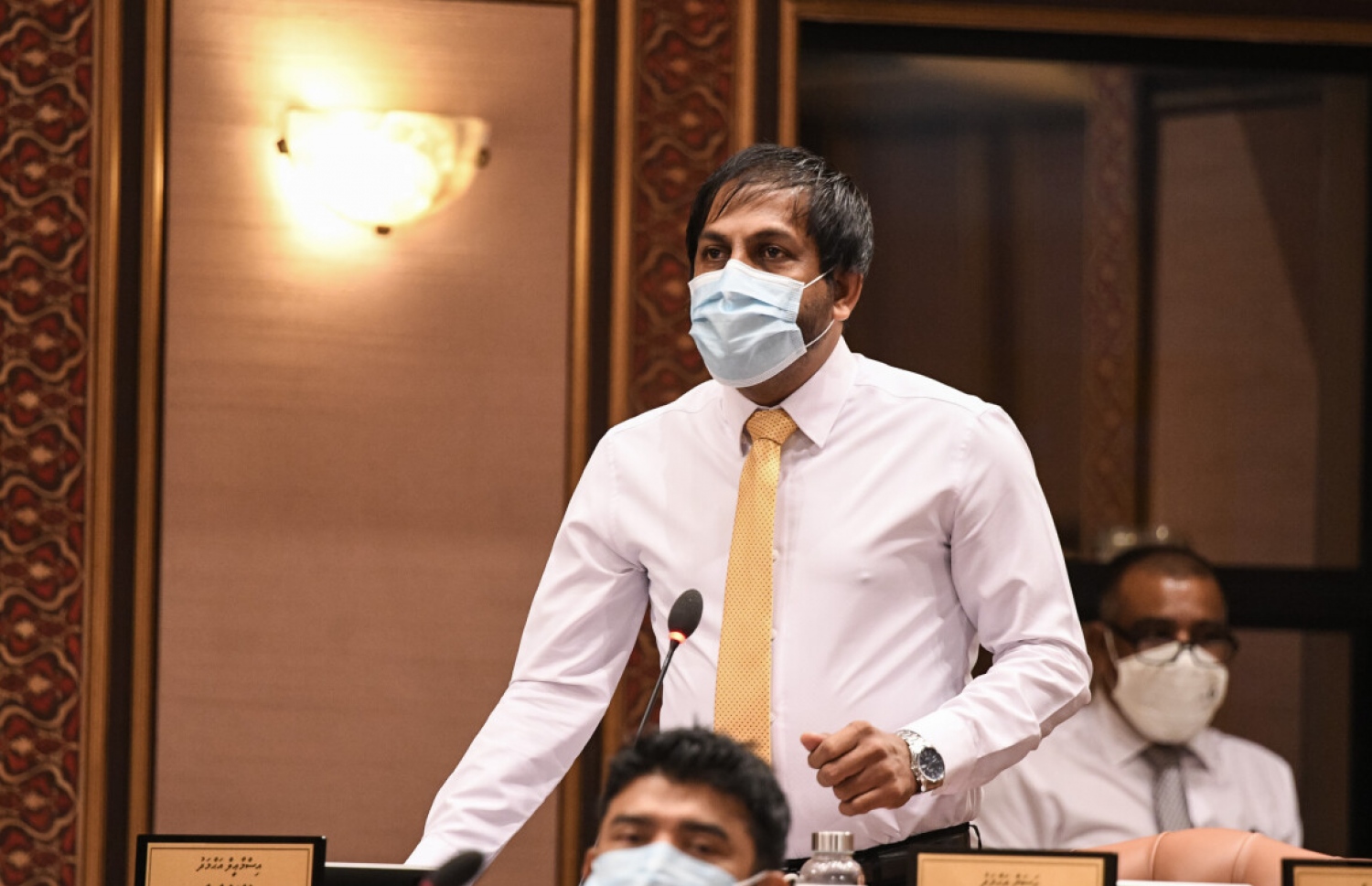 ރައްޔިތުންގެ މަޖިލީހުގެ އިއްޔެގެ ޖަލްސާގައި ދުވާފަރު ދާއިރާގެ މެމްބަރު އިސްމާއީލް އަހުމަދު ވާހަކަ ދައްކަވަނީ