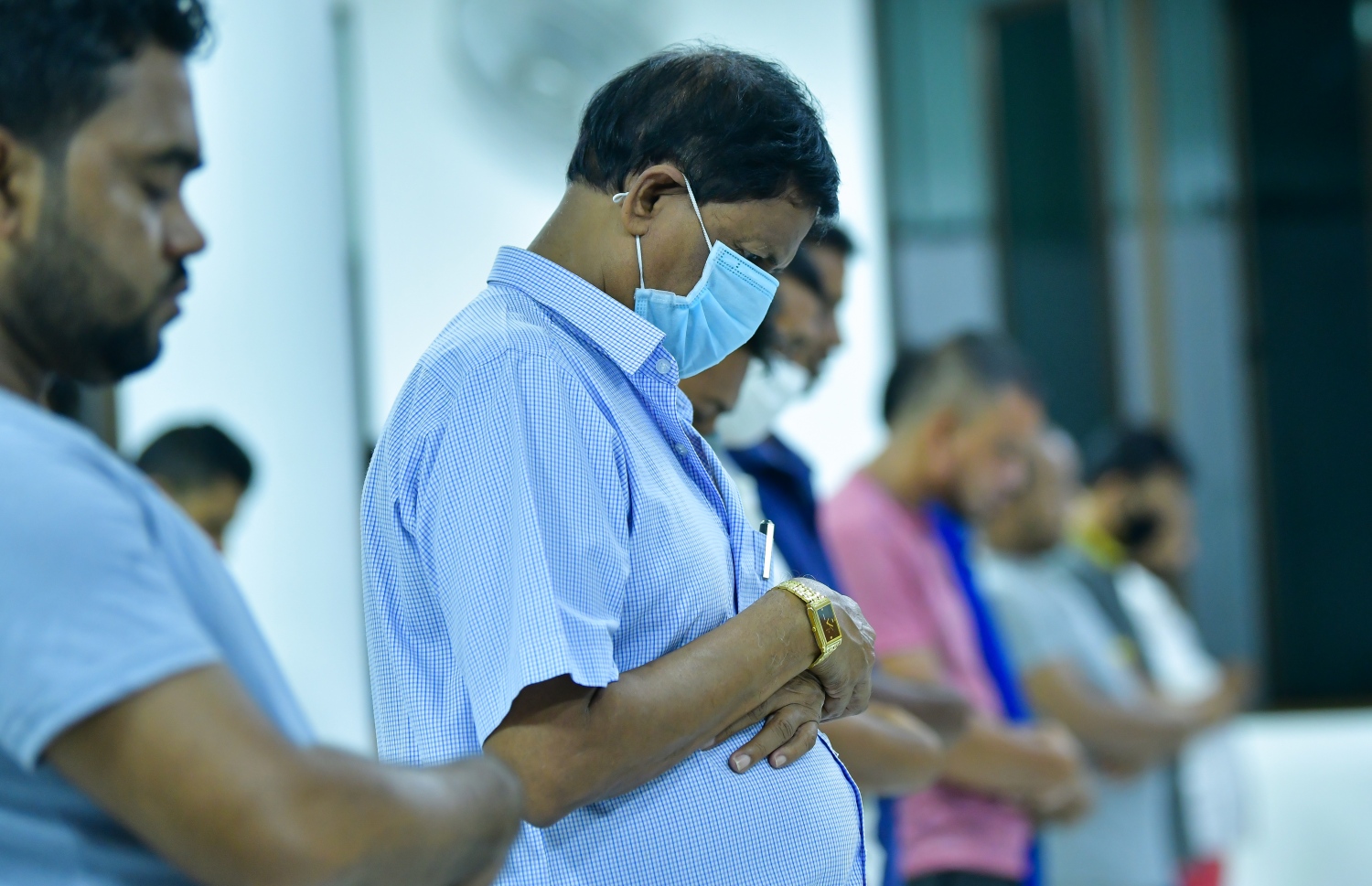 މާލެ: ޖުލައި 1، 2020: ލޮކްޑައުންއަށް ފަހު މާލެ އާއި ވިލިމާލެ އާއި ހުޅުމާލޭގެ މިސްކިތްތަކުގައި ޖަމާއަތުގައި ނަމާދު ކުރަން ފެށުން.-- ފޮޓޯ: އަހުމަދު އަވްޝަން /މިހާރު